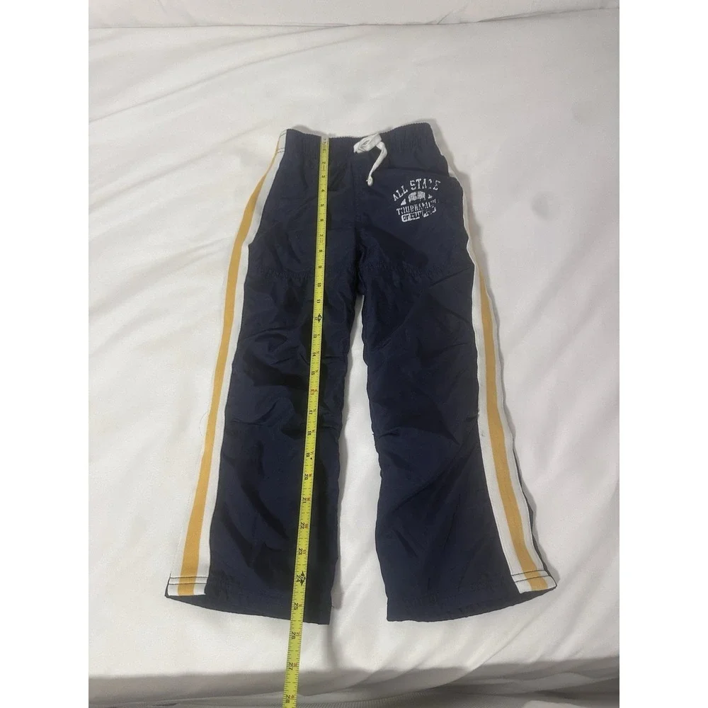 Carter's Boys Size 6 Navy Blue Snow Pants Yellow Stripe Insulated Ski